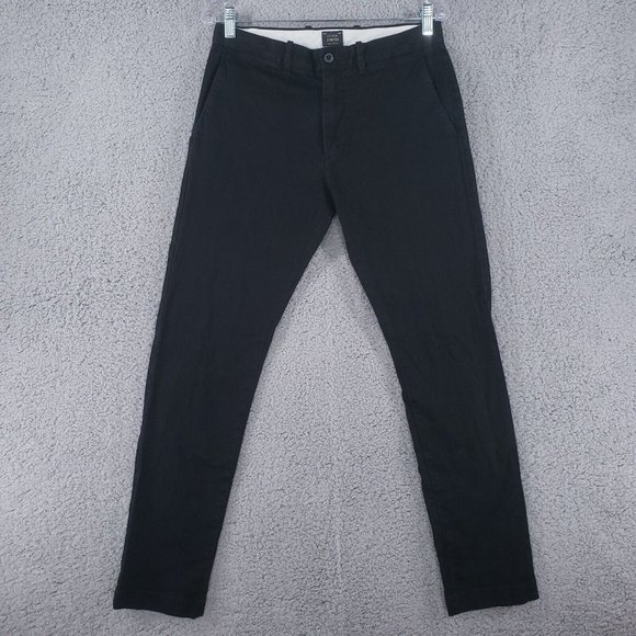 🚫SOLD🚫J Crew Mens Pants Black 30x30 100% Cotton Broken In Casual Chinos 484 - Picture 1 of 14